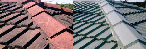 before and after roof restoration